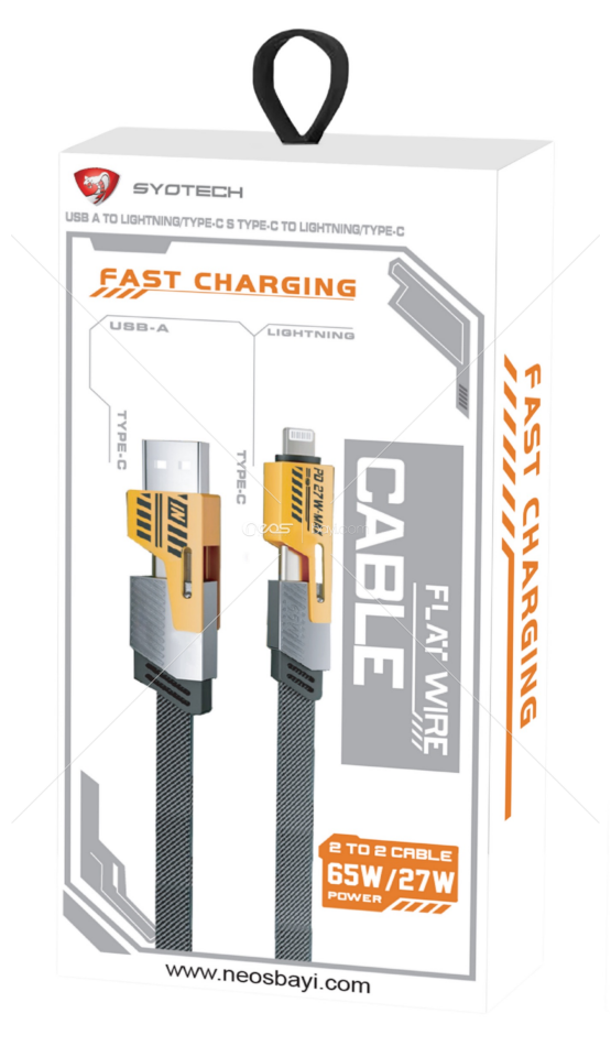 SYOTECH DK001 4İN1 KABLO 65W/27DESTEKLİ HIZLI ŞARJZ KABLOSU