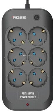 2m Kablolu Rose Model 6 Prizli Akım Korumalı Priz