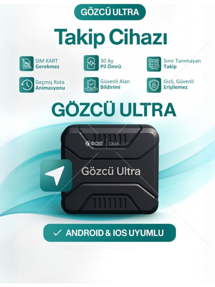 Gözcü Ultra Ios Android Uyumlu Airtag Anlık Geçmişe Dönük Konum 30 Ay Pil Ömrü Gps Araç Motor Çocuk Akıllı Takip Cihazı