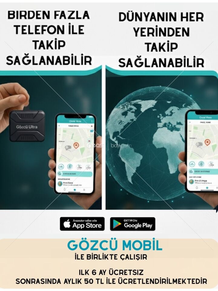 Gözcü Ultra Ios Android Uyumlu Airtag Anlık Geçmişe Dönük Konum 30 Ay Pil Ömrü Gps Araç Motor Çocuk Akıllı Takip Cihazı