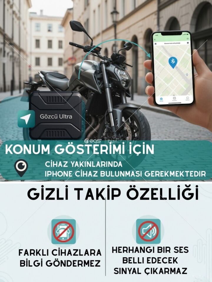 Gözcü Ultra Ios Android Uyumlu Airtag Anlık Geçmişe Dönük Konum 30 Ay Pil Ömrü Gps Araç Motor Çocuk Akıllı Takip Cihazı