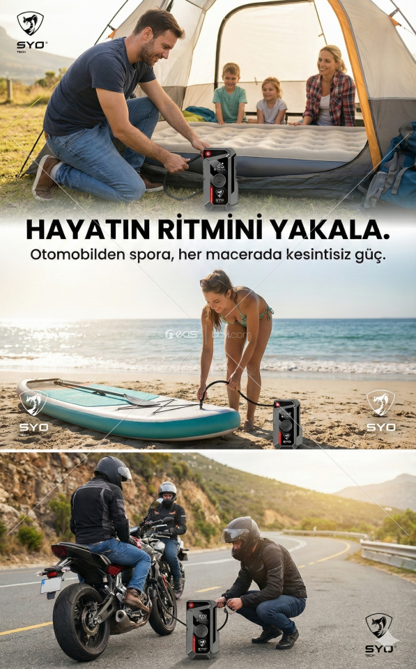 SYOTECH DK002 TAKVİYE+LASTİK ŞİŞİRME 18000MAH KISA DEVRE KORUMALI (AKÜ OLMADAN ARABA ÇALIŞTIR)