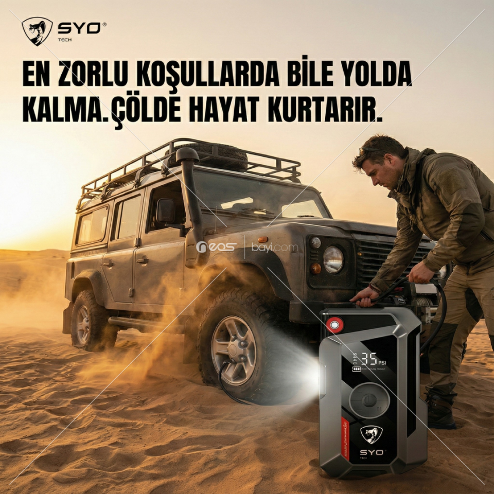 SYOTECH DK002 TAKVİYE+LASTİK ŞİŞİRME 18000MAH KISA DEVRE KORUMALI (AKÜ OLMADAN ARABA ÇALIŞTIR)