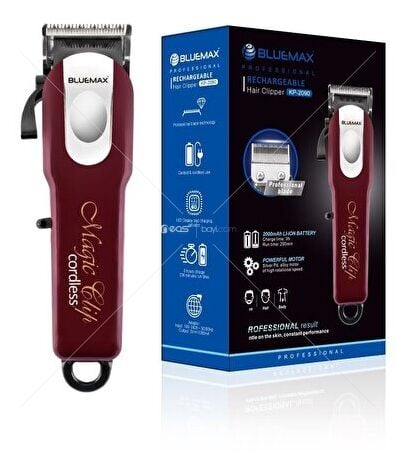 BLUEMAX KP-2090 Magic Clip Cordless Tıraş Makinesi Profesyonel Şarjlı Saç Sakal Tıraş Makinesi