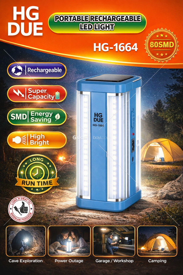 IŞIKLANDIRMA KAMP HG-1664 UZUN SÜREN ŞARJ SÜRESİ