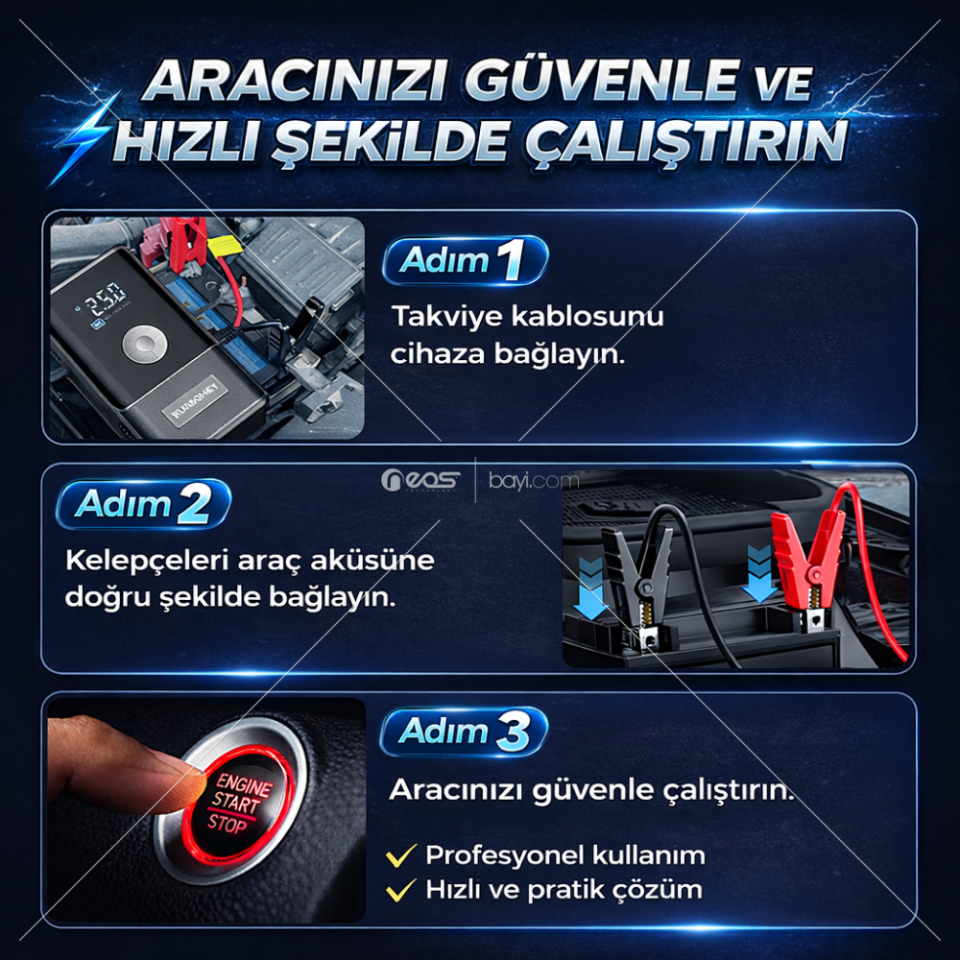 SYOTECH DK001 TAKVİYE+LASTİK ŞİŞİRME 18000MAH KISA DEVRE KORUMALI (AKÜ OLMADAN ARABA ÇALIŞTIR)