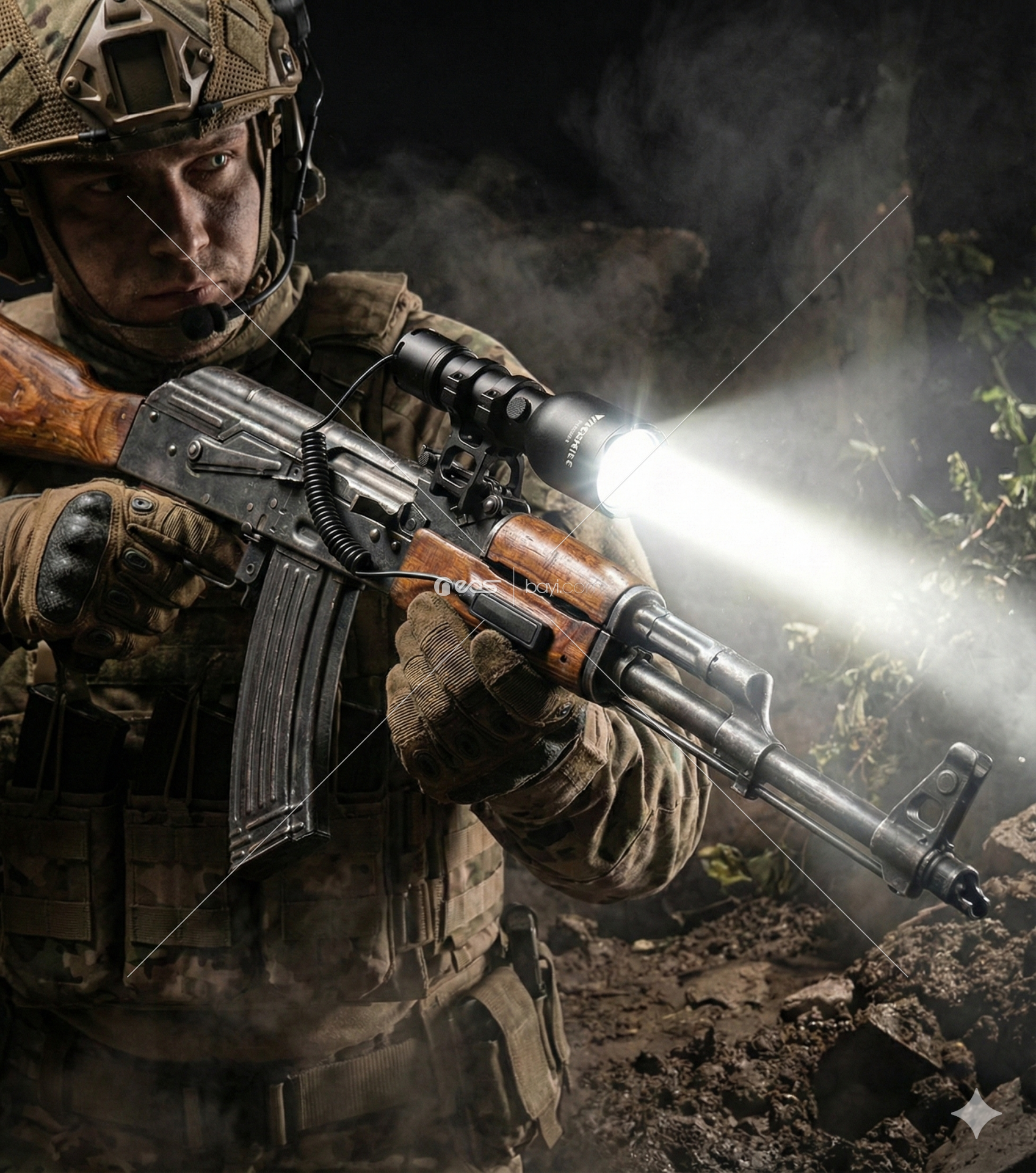 Wison WS-4300 Şarjlı El ve Tüfek Feneri 1200 Lümen