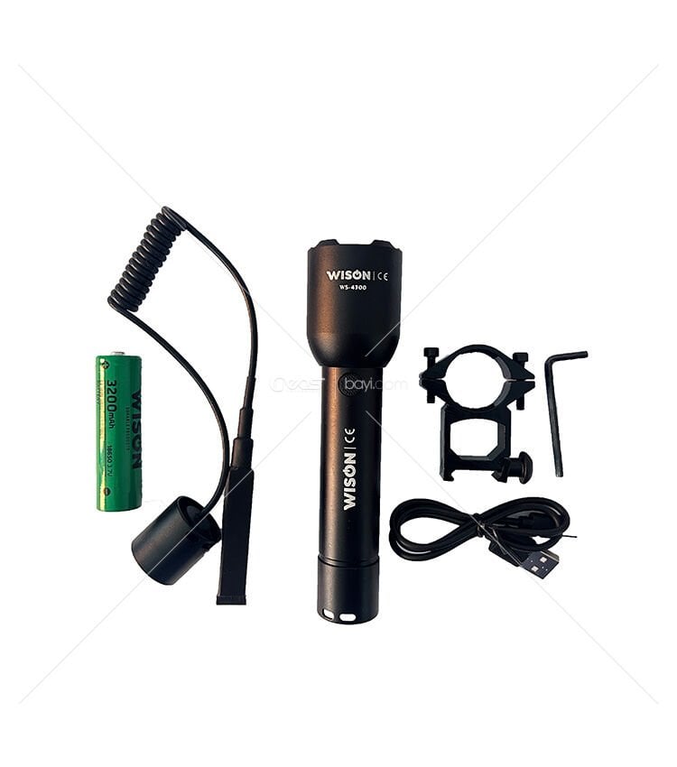 Wison WS-4300 Şarjlı El ve Tüfek Feneri 1200 Lümen