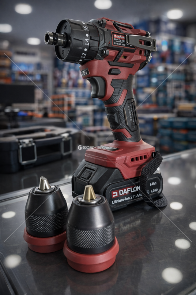 DAFLONG ÇİFT ÇELİK MANDREN+BITS UÇ ÖZELLİKLİ KÖMÜRSÜZ SERİ DARBELİ 20 TORK HIZINDA  ÇİFT BATARYA 85 PARÇA TAKIM SANDIĞI