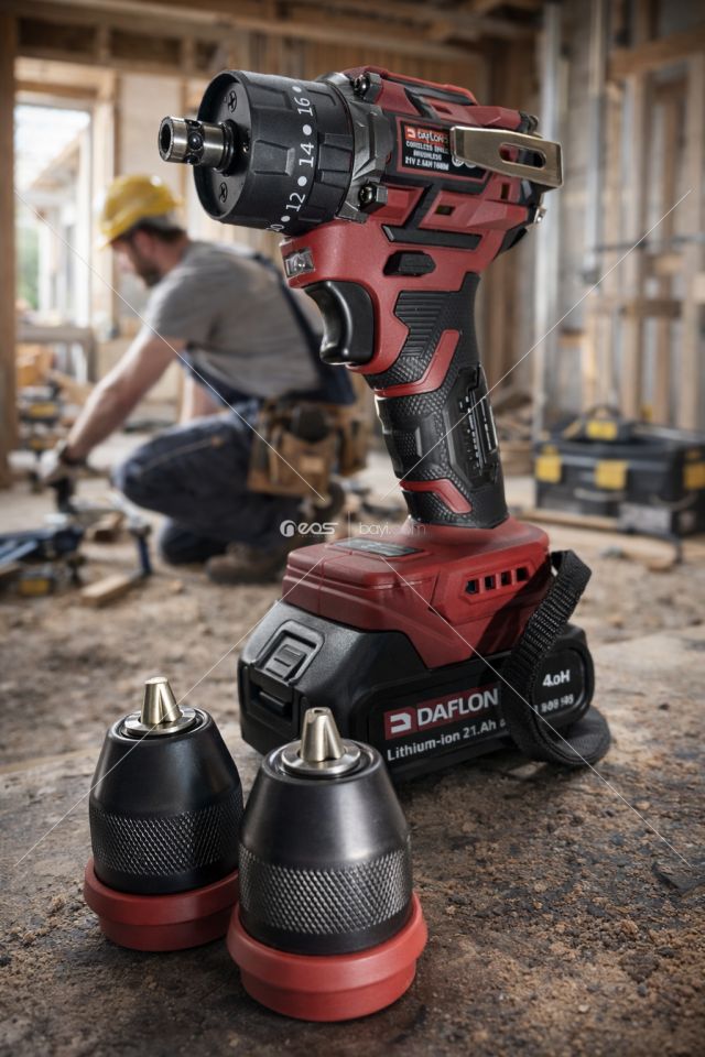 DAFLONG ÇİFT ÇELİK MANDREN+BITS UÇ ÖZELLİKLİ KÖMÜRSÜZ SERİ DARBELİ 20 TORK HIZINDA  ÇİFT BATARYA 85 PARÇA TAKIM SANDIĞI