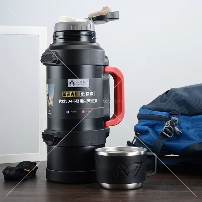 3.16LT TERMUS Büyük Kapasiteli Çift Duvarlı Vakum Yalıtımlı Paslanmaz Çelik Balıkçılık Su Şişesi İçecek Termal Matara Kamp Seyahat Tencere (GÜMÜŞ) (KARIŞIK RENK GÖNDERİLİR)