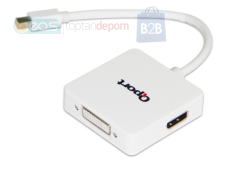 Qport Q-MDP03 Mdp03 Mini Displayport(M) To HDMI+Dvı+Dp(F) Çevirici Converter