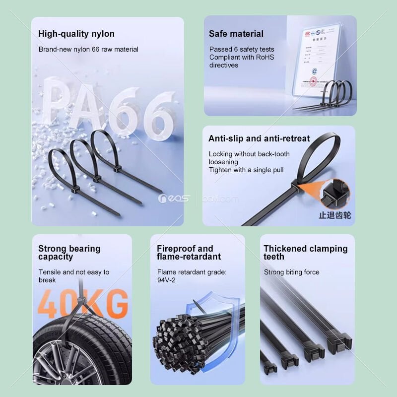 3.6X250MM BEYAZ KABLO BAĞI 100ADET