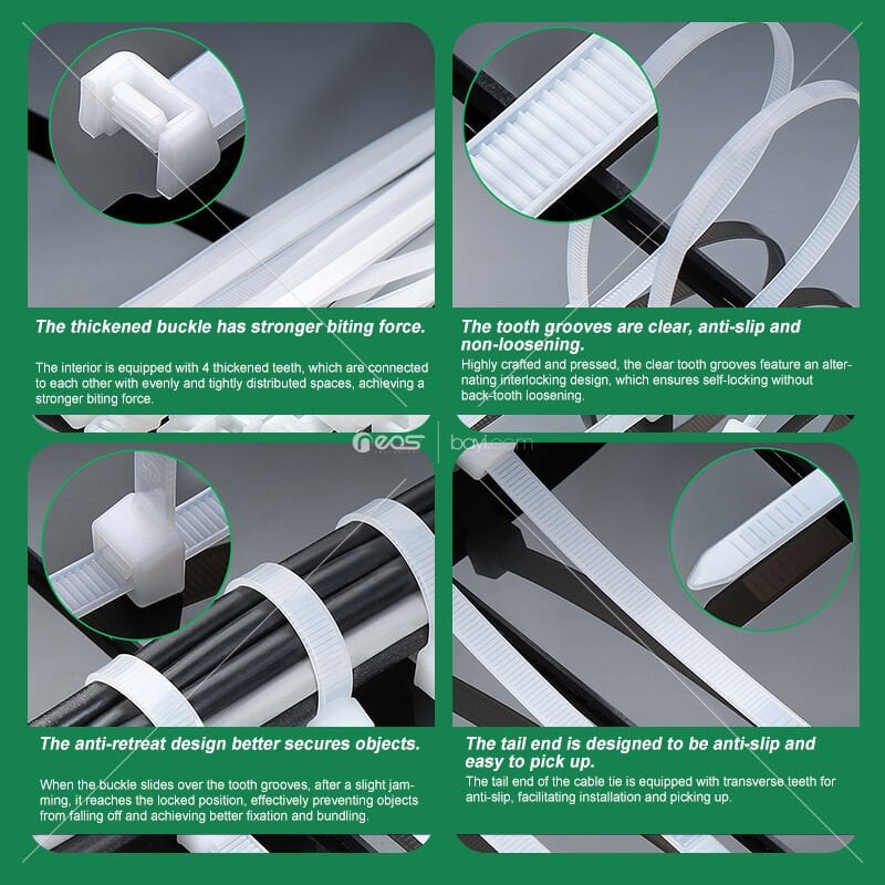 3.6X250MM BEYAZ KABLO BAĞI 100ADET