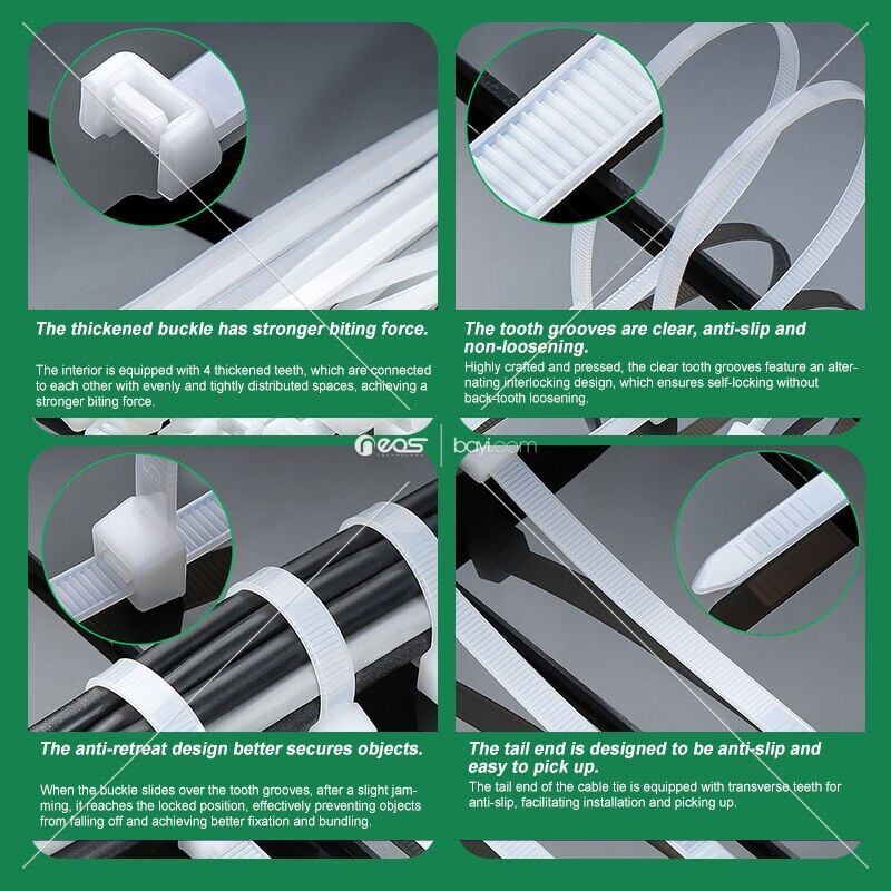 3.6X200MM BEYAZ KABLO BAĞI 100ADET