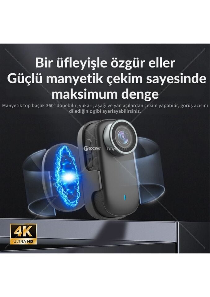 4K Wifi Aksiyon Kamerası – Giyilebilir, Telefon Bağlantılı, Gece Görüş Destekli