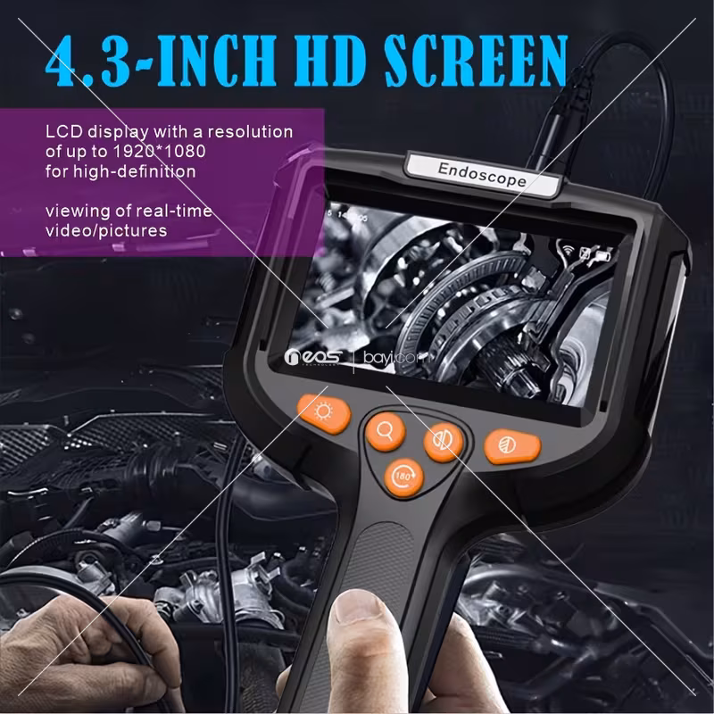 5M Endoscope Camera with Light, 1080P HD Handheld Industrial Endoscope with