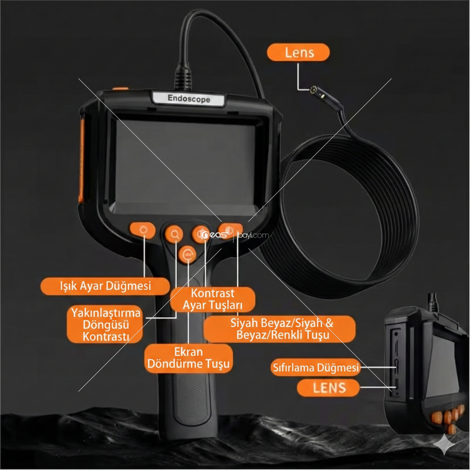 5M Endoscope Camera with Light, 1080P HD Handheld Industrial Endoscope with