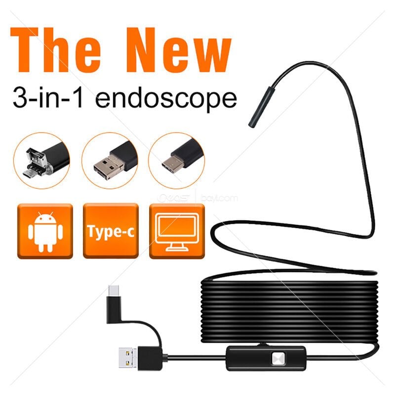CMR-71 5M Endoscope Camera with Light, 1080P HD Handheld Industrial Endoscope with