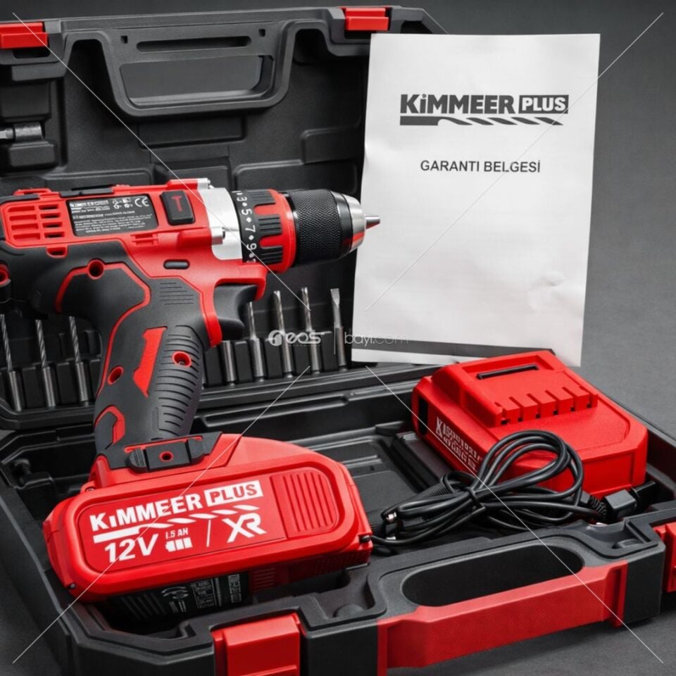 KİMMERPLUS 25 PARÇA 25 TORK ÇELİK MANDRANLİ ÇİFT BATARYA+ADAPTÖR