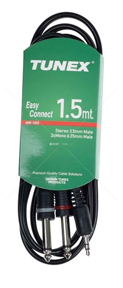 TUNEX 1.5 Metre 1x3.5 mm Stereo 2x6.3 mm Mono Kablo MR-150