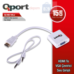 Qport Q-HD-VGJ Hdmı To Vga Ses Girişli