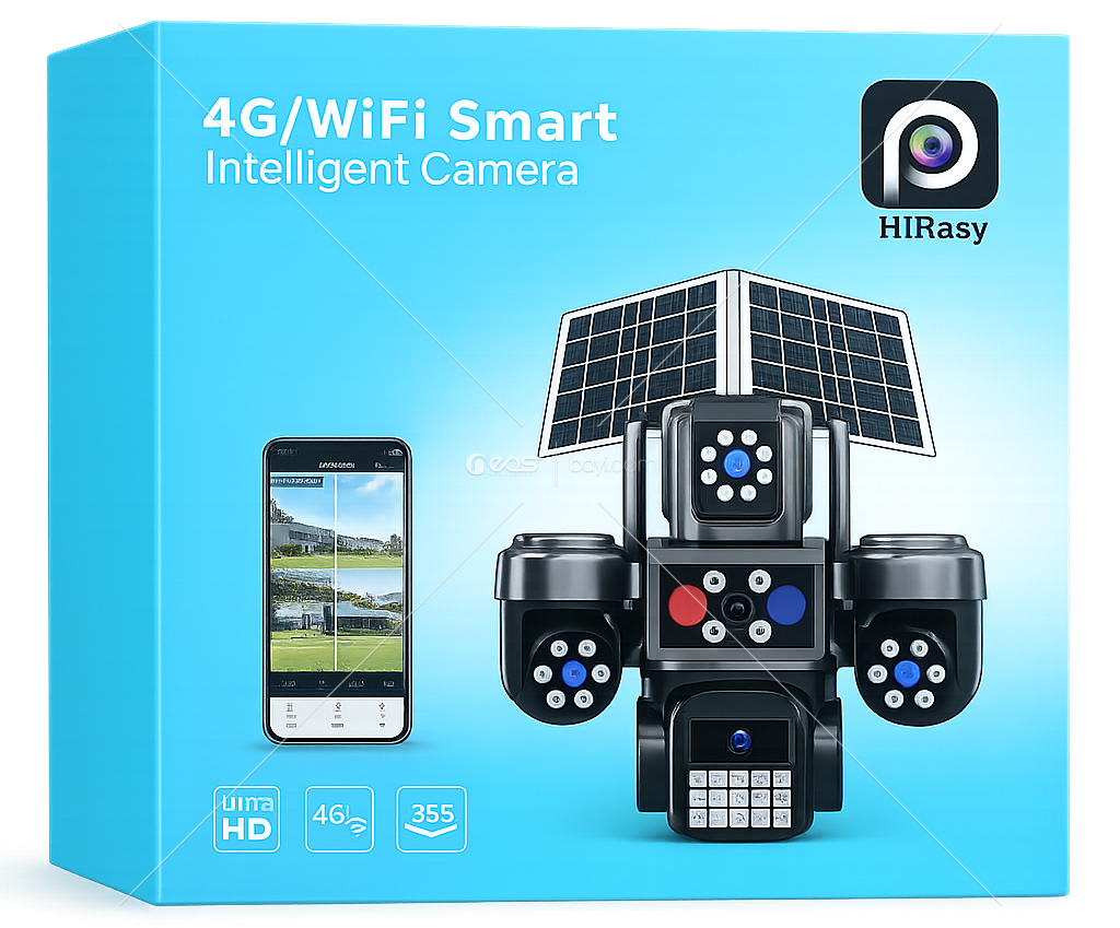 4 KAMERALI 4G SİMKART ÖZELLİKLİ ÇİFT PANELLİ ÇAKARLI KAMERA