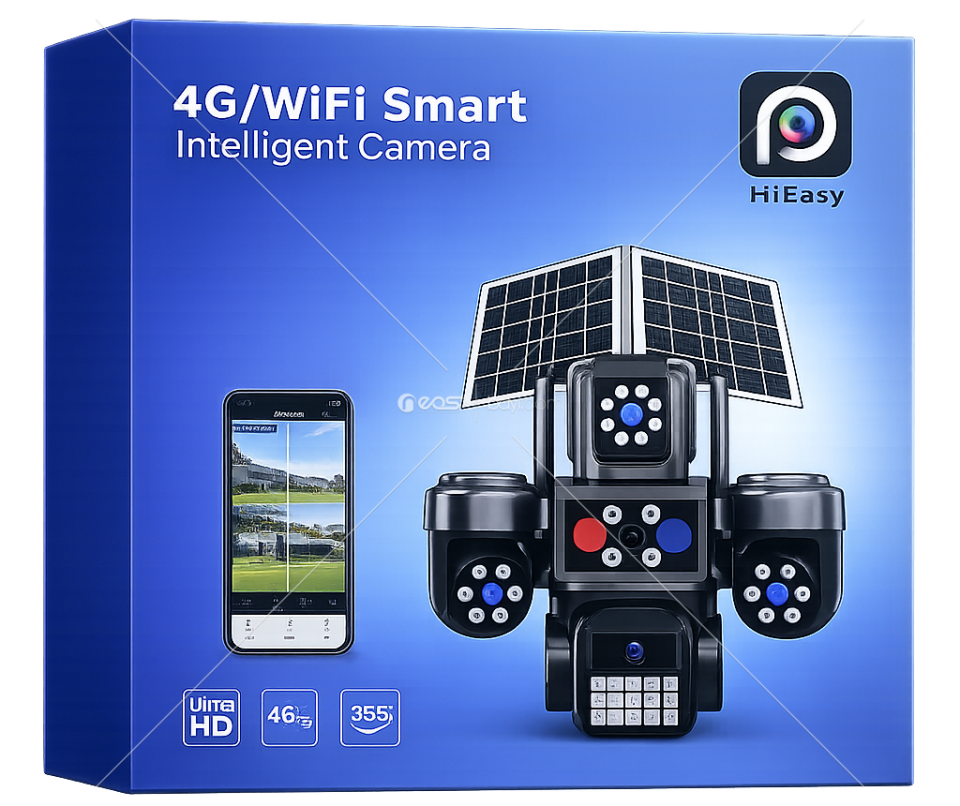 4 KAMERALI 4G SİMKART ÖZELLİKLİ ÇİFT PANELLİ ÇAKARLI KAMERA