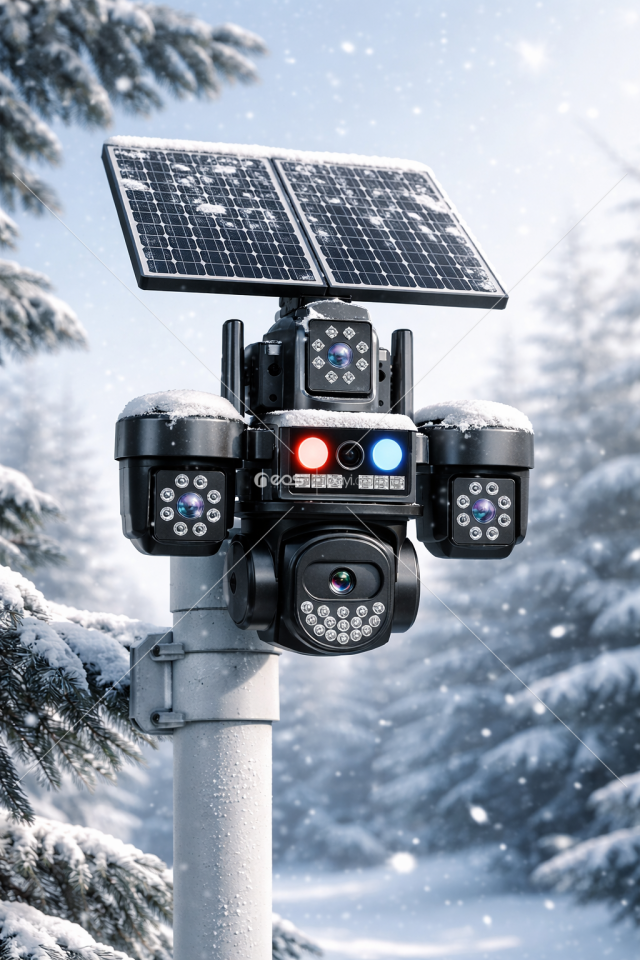 4 KAMERALI 4G SİMKART ÖZELLİKLİ ÇİFT PANELLİ ÇAKARLI KAMERA