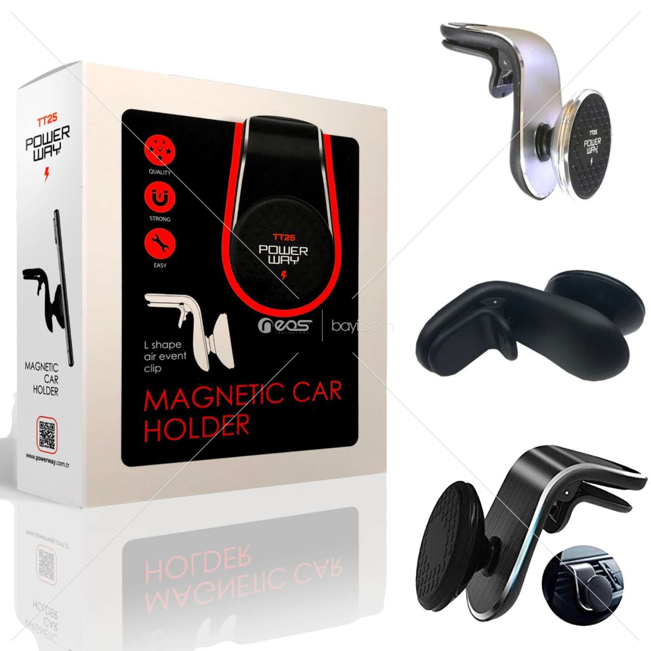 360 Derece Hareketli Araç İçi Telefon Tutacağı Powerway TT25