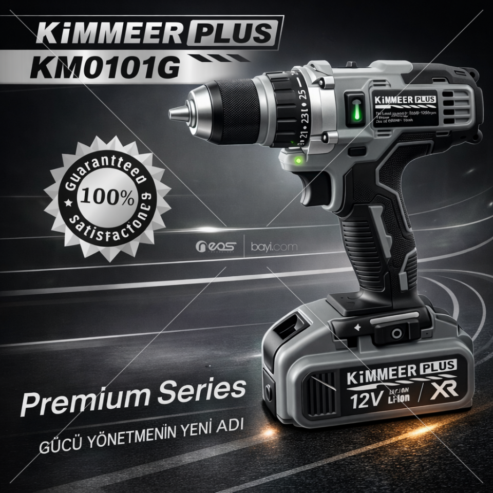 KİMMERPLUS GRAY KM0101G ŞARJZLI ÇELİK MANDREN ÇİFT BATARYA 24 PARÇA SET