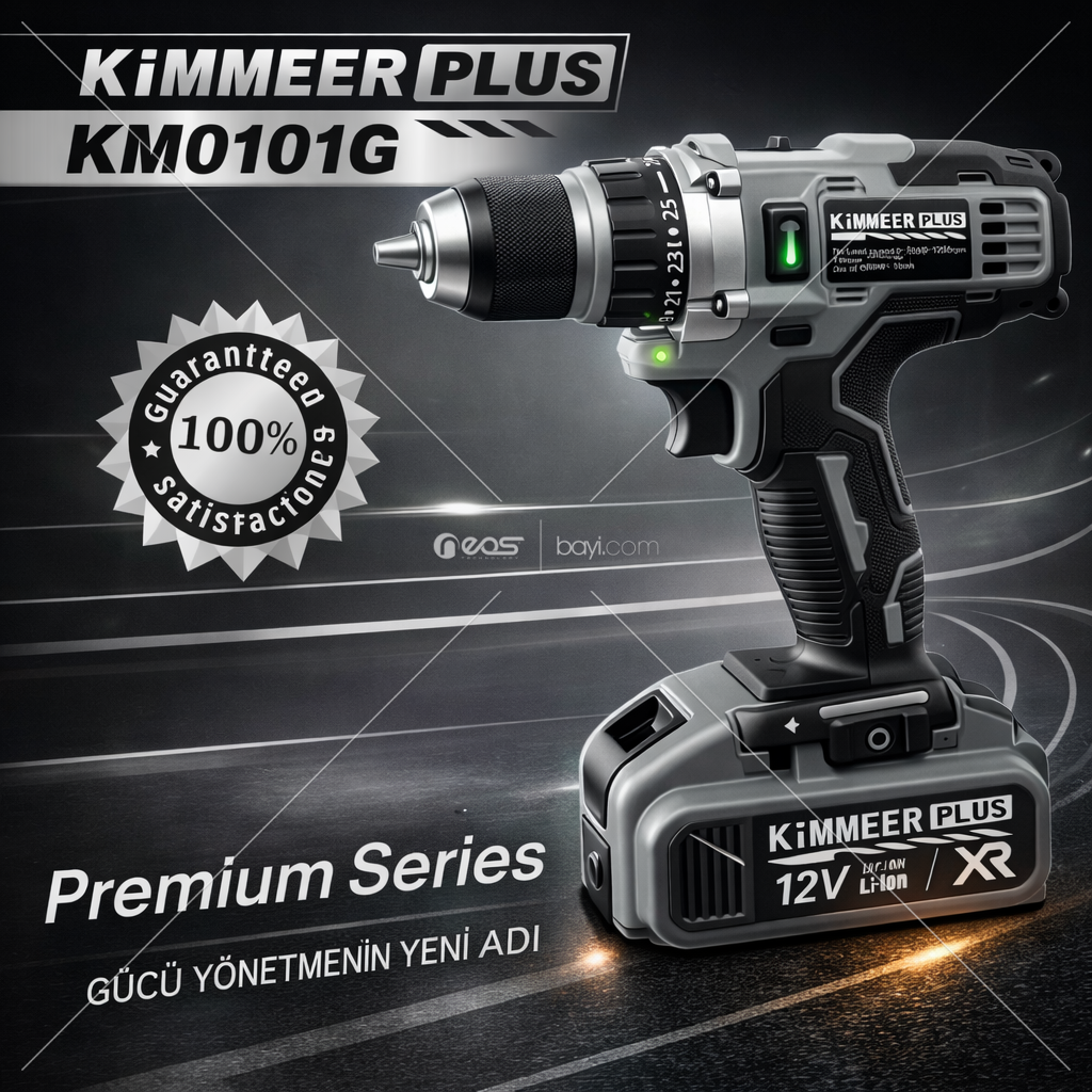 KİMMERPLUS GRAY KM0101G ŞARJZLI ÇELİK MANDREN ÇİFT BATARYA 24 PARÇA SET