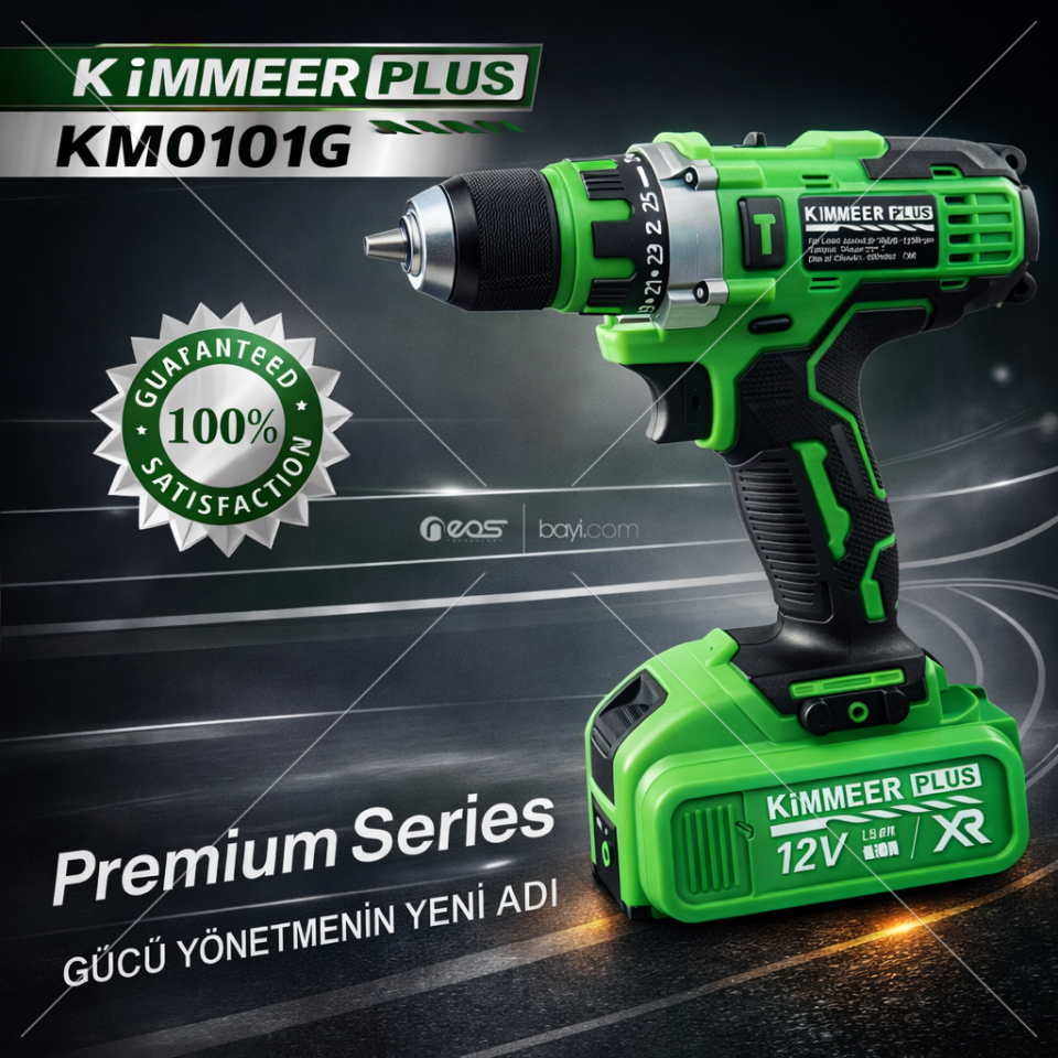 KİMMERPLUS GREEN KM0101G ŞARJZLI ÇELİK MANDREN ÇİFT BATARYA 24 PARÇA SET
