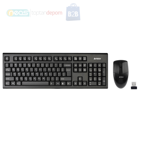 A4 TECH 4100 2.4Ghz Nano Kablosuz SET (Q Türkçe Multimedya Klavye + Optik Mouse)