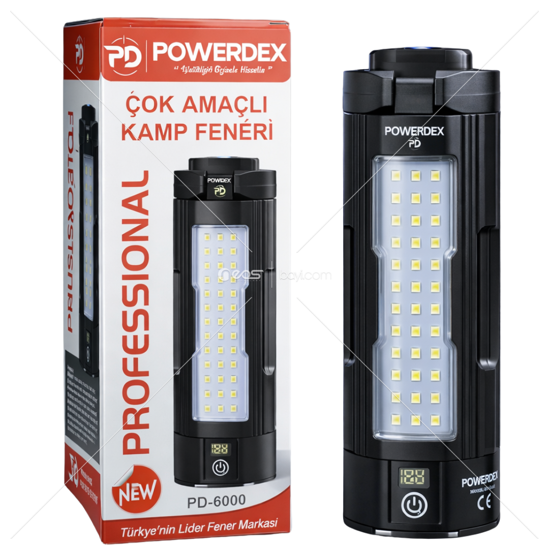 POWERDEX PD-6000 Profesyonel Çok Amaçlı Kamp Feneri