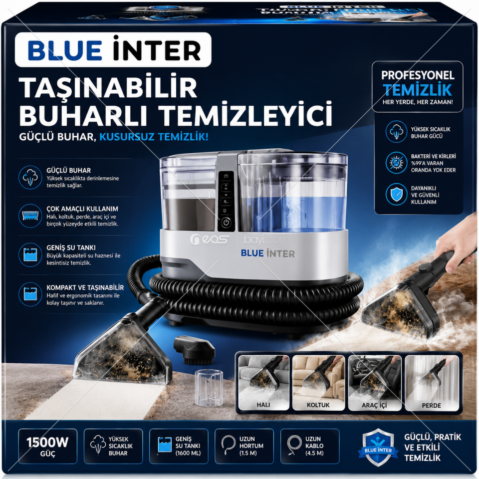 BLUEİNTER CLEANER BUHARLI C688C KOLTUK YIKAMA TEMİZLEME