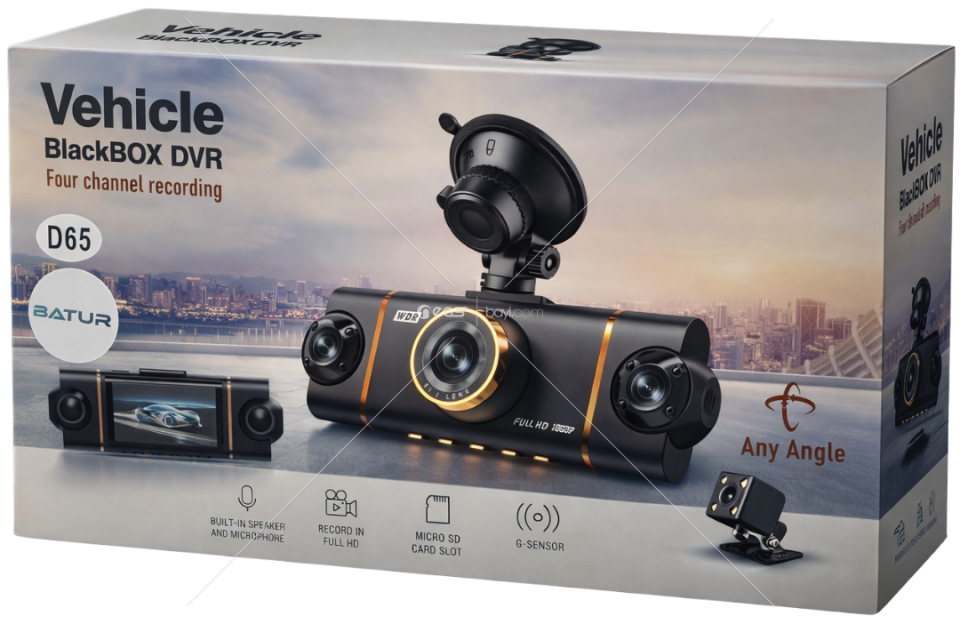 D65 4 Kanal Panoramik WiFi Araç Kamera Sistemi (Dash Cam)