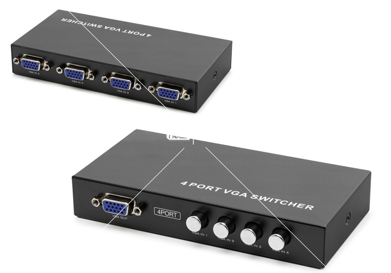 HADRON HN217 VGA SWITCH 300 MHZ 4 PORT 4 GİRİŞ 1 ÇIKIŞ DÜĞMELİ