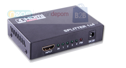 Qport Full HD 1 Giriş 4 Çıkışlı HDMI Splitter/Sinyal Çoğaltıcı (Q-SPL4)