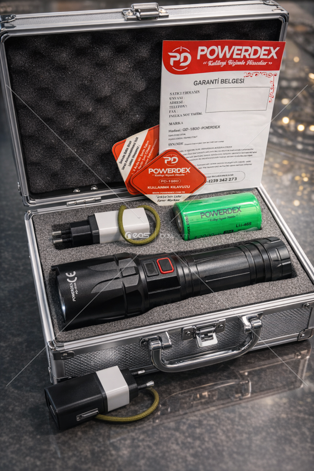 POWERDEX PD-15200 UltraBeam Pro 5000 Lümen Profesyonel LED El Feneri