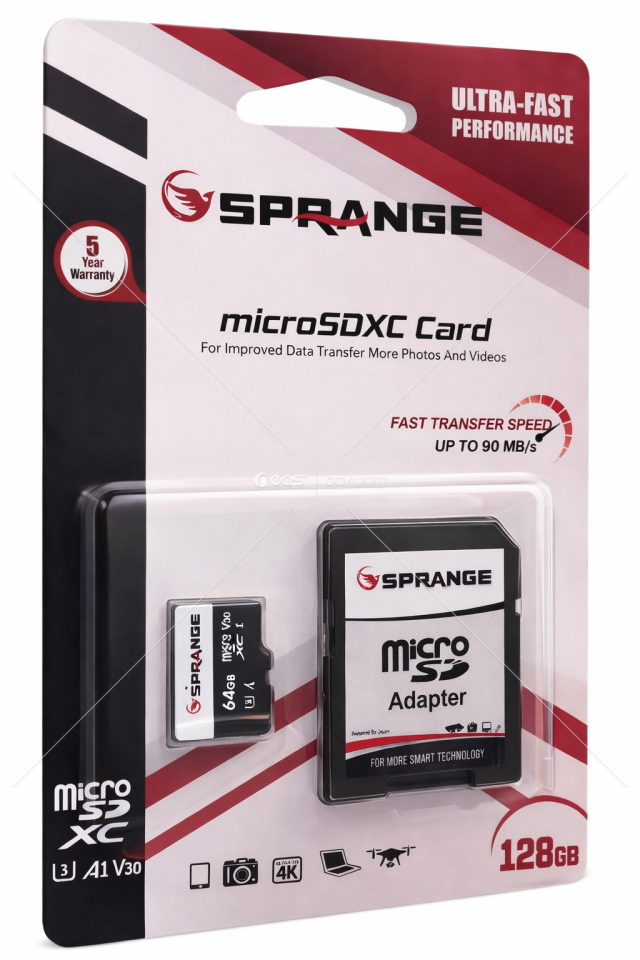 SPRANGE UltraSpeed microSDXC Hafıza Kartı (U3 A1 V30 – 128GB)