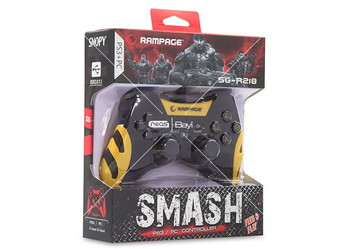 Snopy Rampage SG-R218 PS3/PC X INPUT Sarı USB 1.8m Joypad