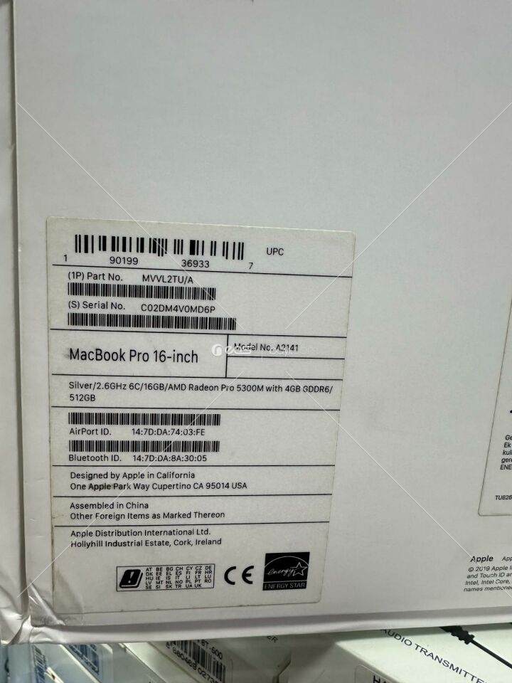 Apple MacBook Pro 16 İnç (MVVL2TU/A) Notebook Kozmetik % 100 KUTU VAR