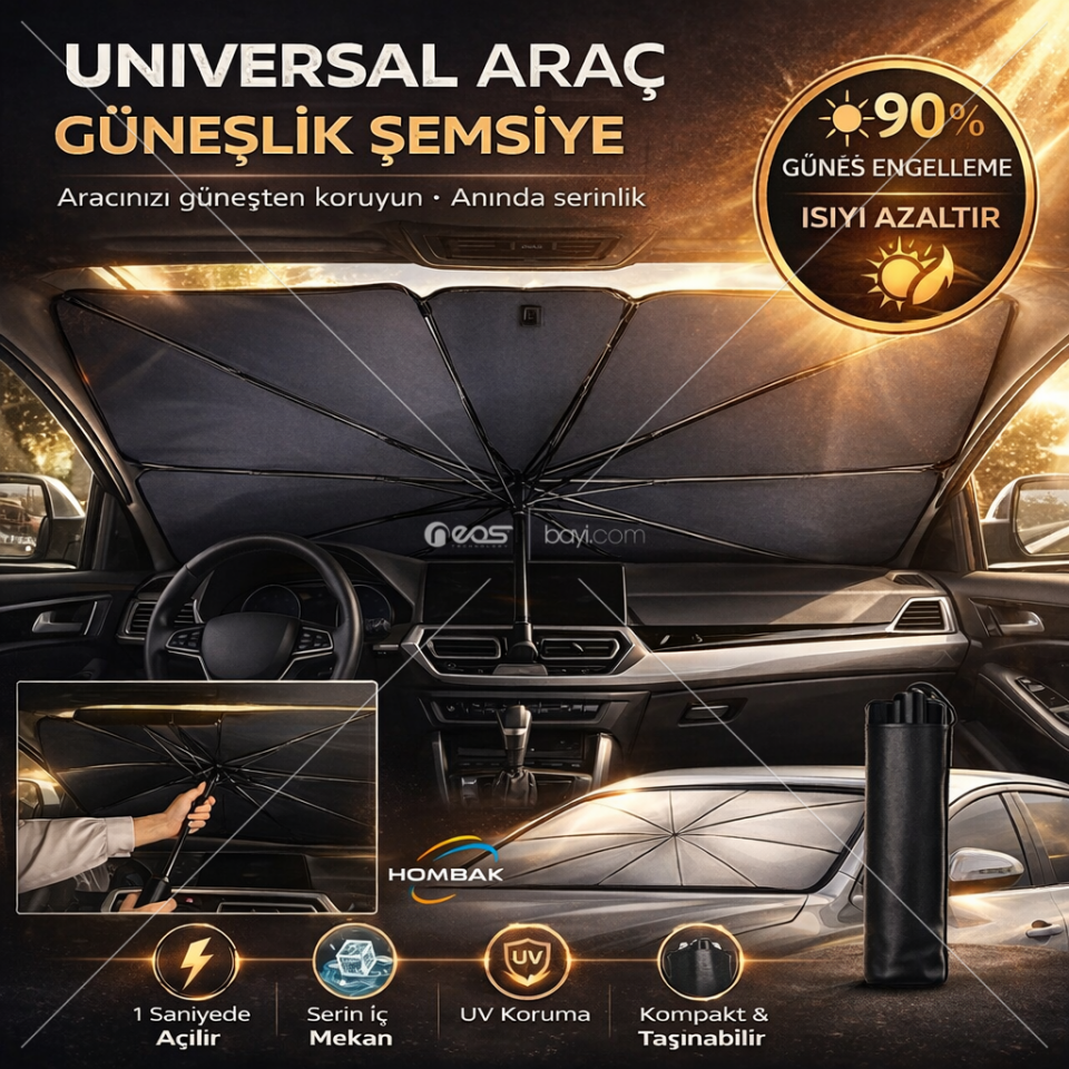 Universal Tüm Araçlar Için Araba Ön Cam Güneşlik Katlanabilir Şemsiye Güneşlik Oto Ön Cam Güneşliği Gölgelik