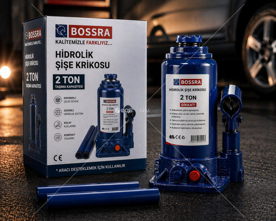 BOSSRA 2 TON HİDROLİK ŞİŞE KRİKOSU