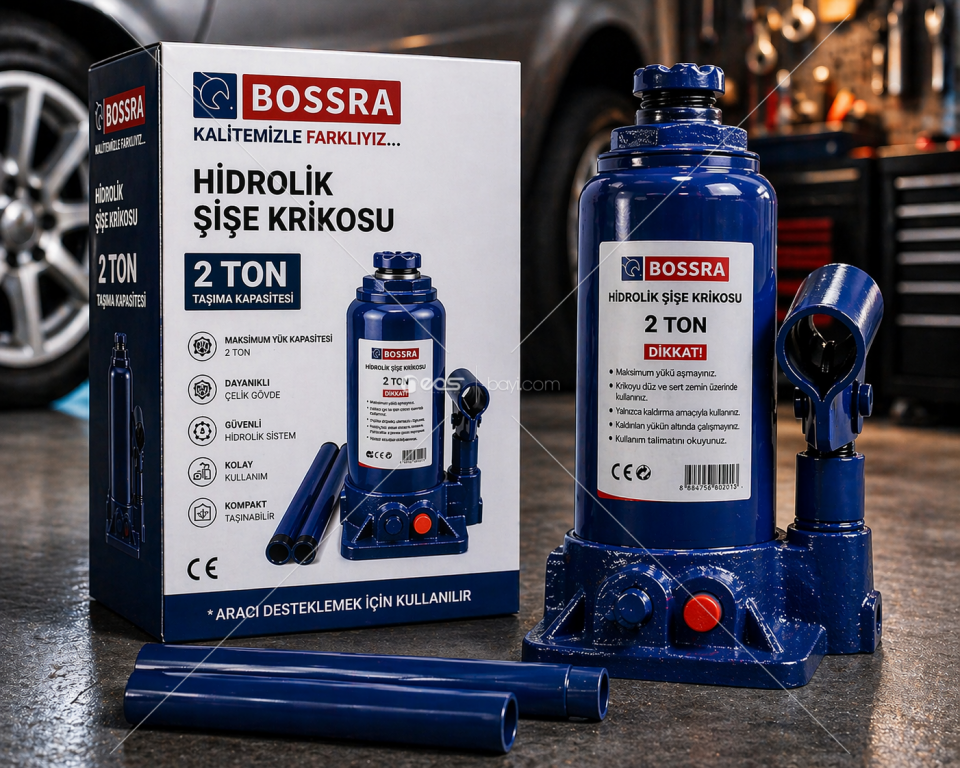 BOSSRA 2 TON HİDROLİK ŞİŞE KRİKOSU