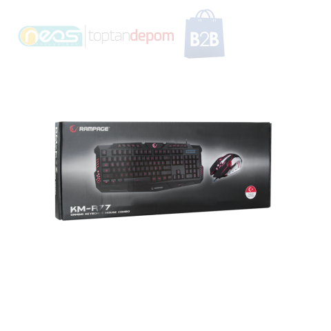Rampage KM-R77 Siyah Usb 3 Farklı Ledli Gaming Q Multimedia Klavye + Mouse Set