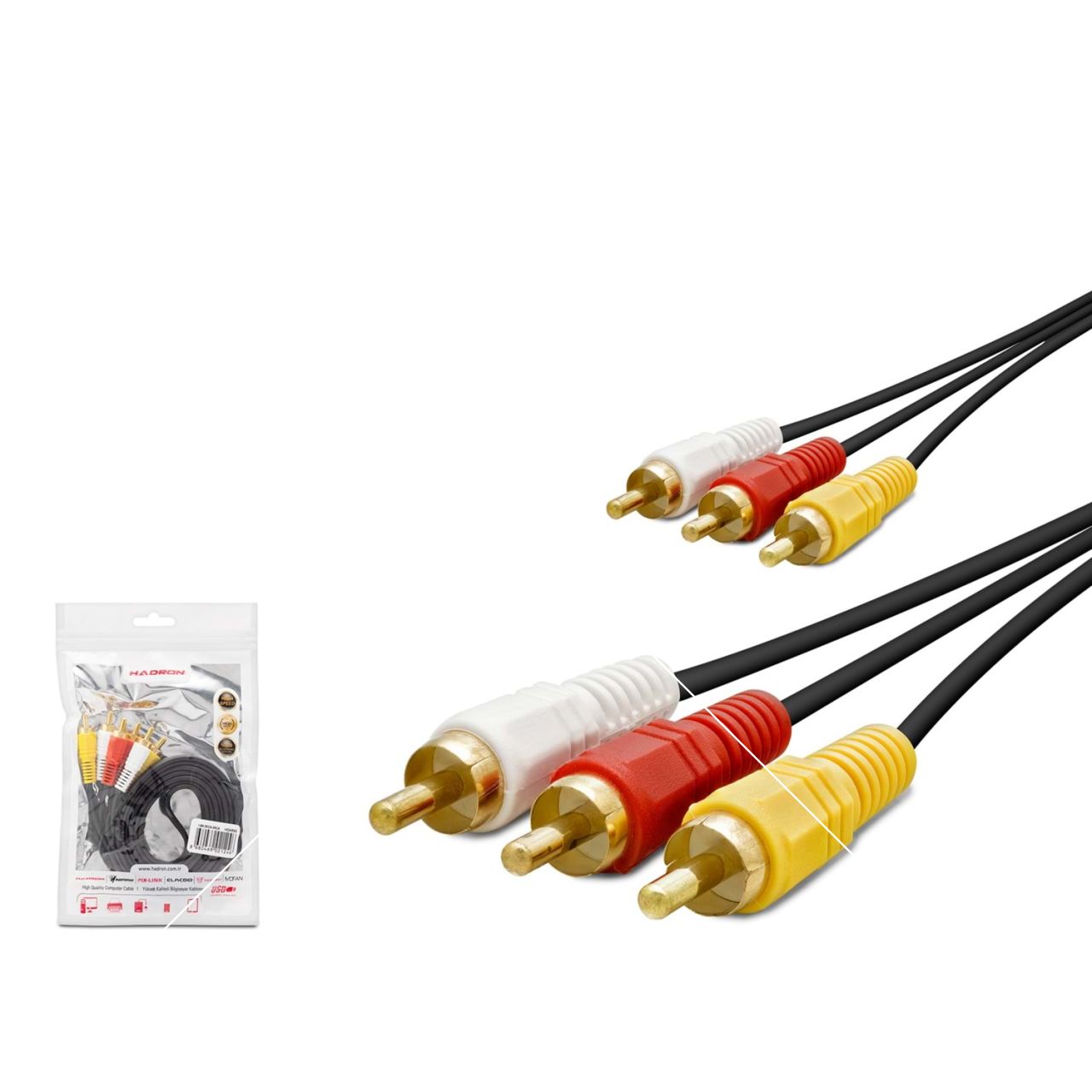 HADRON HN4592 KABLO 3RCA TO 3RCA 1.5MT
