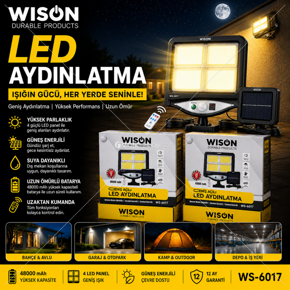 WISON WS-6017 Güneş Enerjili LED Aydınlatma Sistemi
