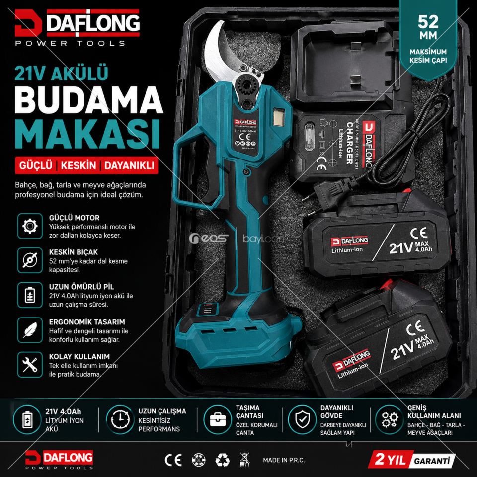 DAFLONG 21V Akülü Budama Makası